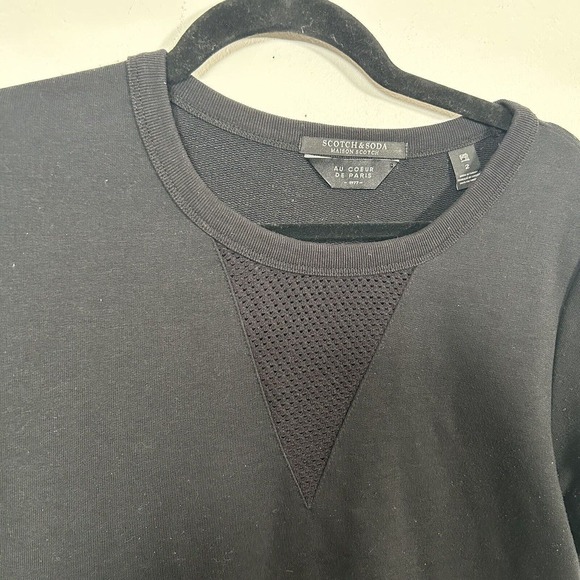 Scotch & Soda M Womens OVERSIZED Sweatshirt Dress Mesh Trim Black 6 8 - Picture 2 of 8